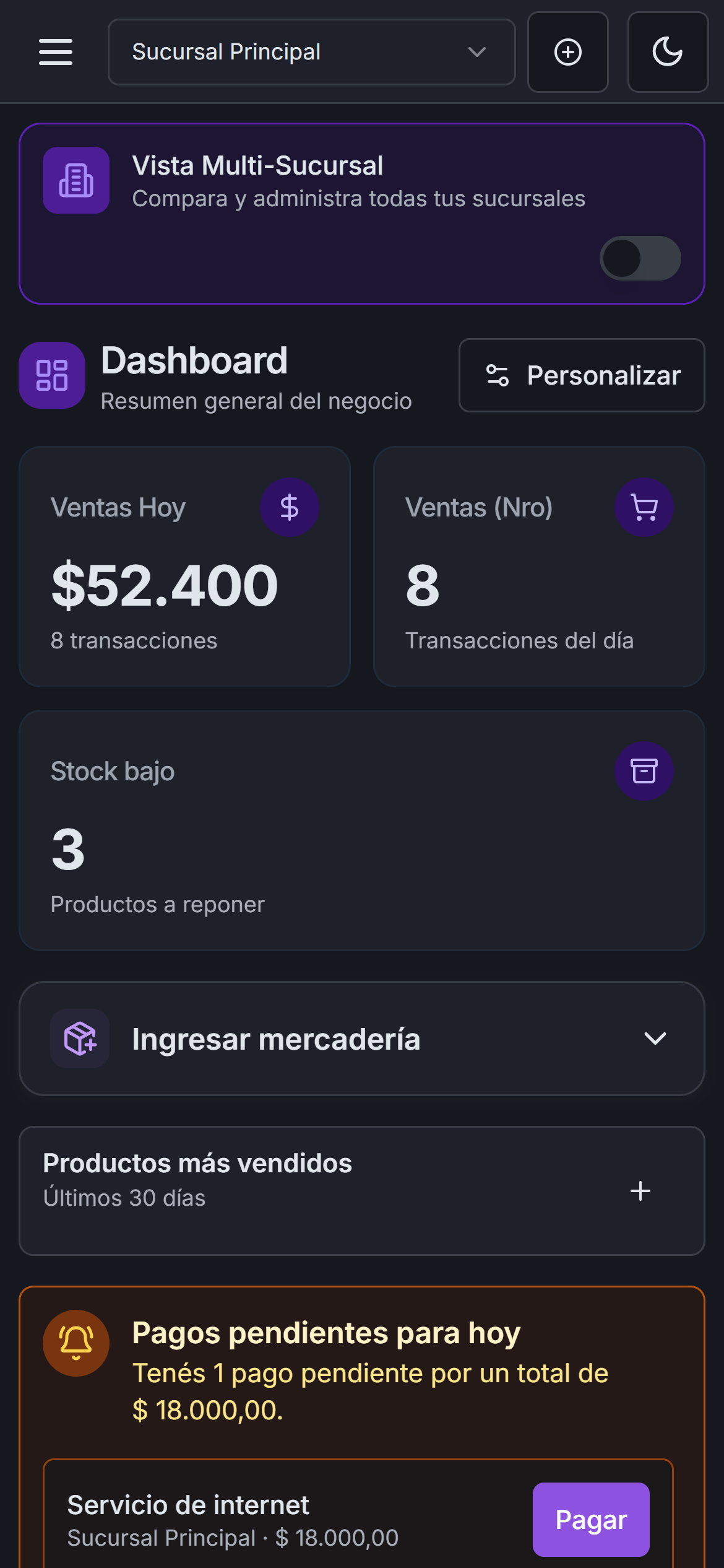 Captura de tu negocio, donde estés con datos de ejemplo